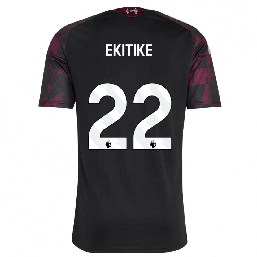 Danxen Hombre Camiseta Hugo Ekitiké #22 Negro Blanco Púrpura Equipación Tercera 2026/27 La Camisa México