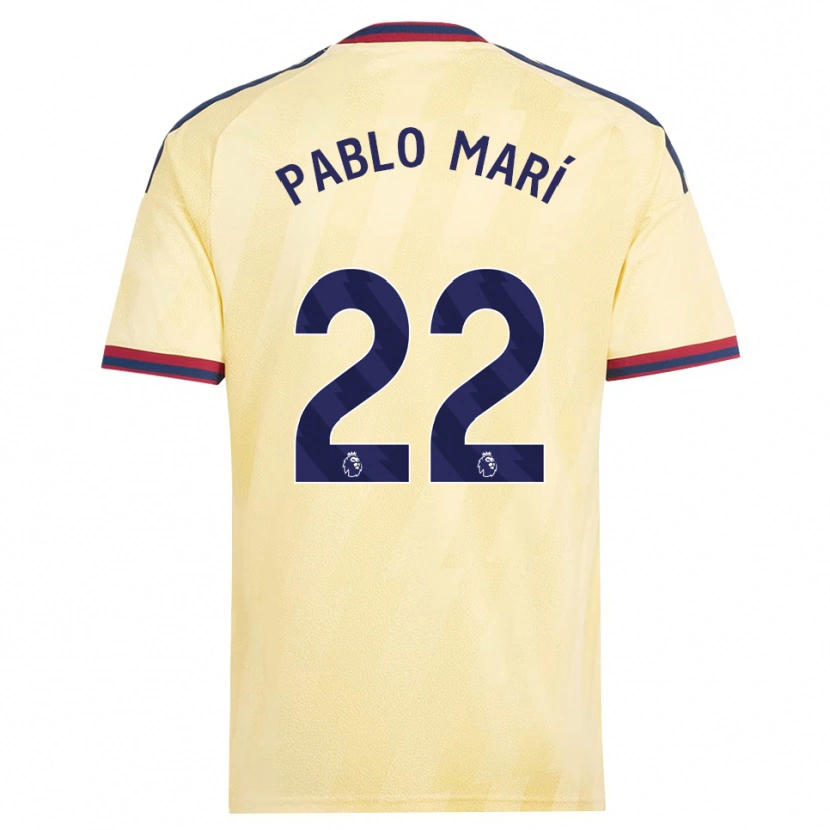 Danxen Hombre Camiseta Pablo Mari #22 Amarilloclaro Azulmedianoche Equipación Tercera 2026/27 La Camisa México