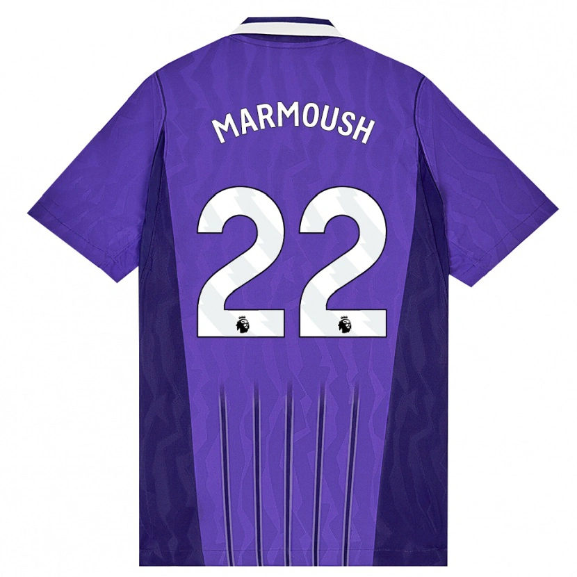Danxen Hombre Camiseta Omar Marmoush #22 Púrpura Blanco Equipación Tercera 2026/27 La Camisa México