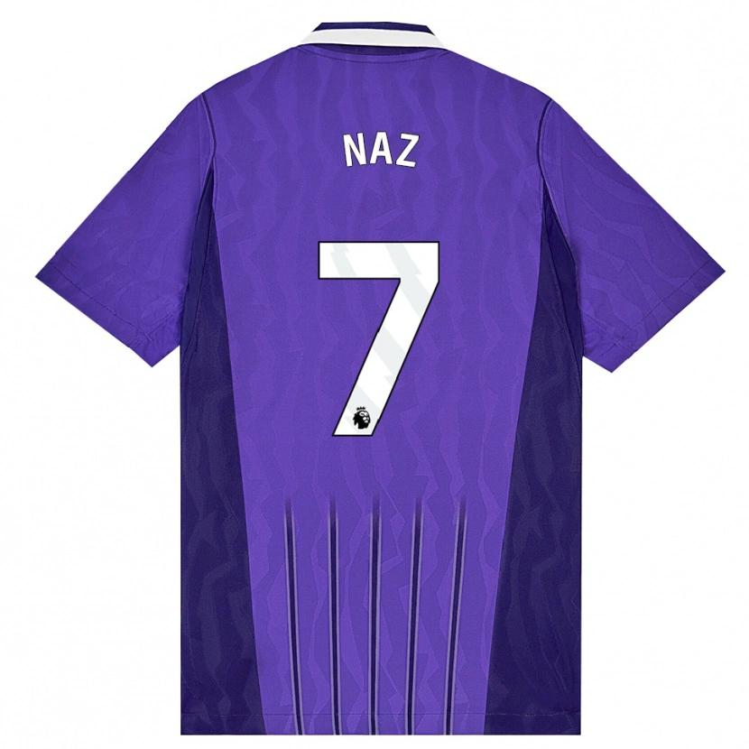 Danxen Hombre Camiseta Jessica Naz #7 Púrpura Blanco Equipación Tercera 2026/27 La Camisa México