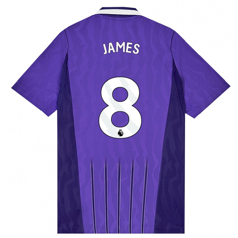 Danxen Hombre Camiseta Angharad James #8 Púrpura Blanco Equipación Tercera 2026/27 La Camisa México