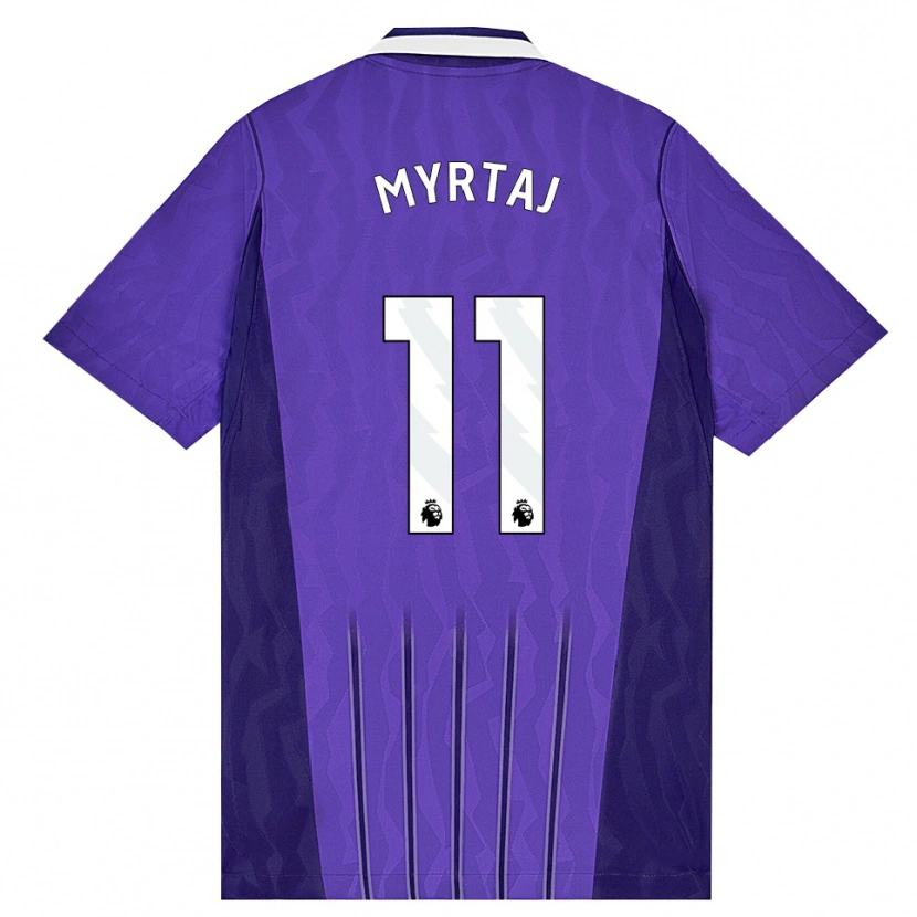 Danxen Hombre Camiseta Leon Myrtaj #11 Púrpura Blanco Equipación Tercera 2026/27 La Camisa México