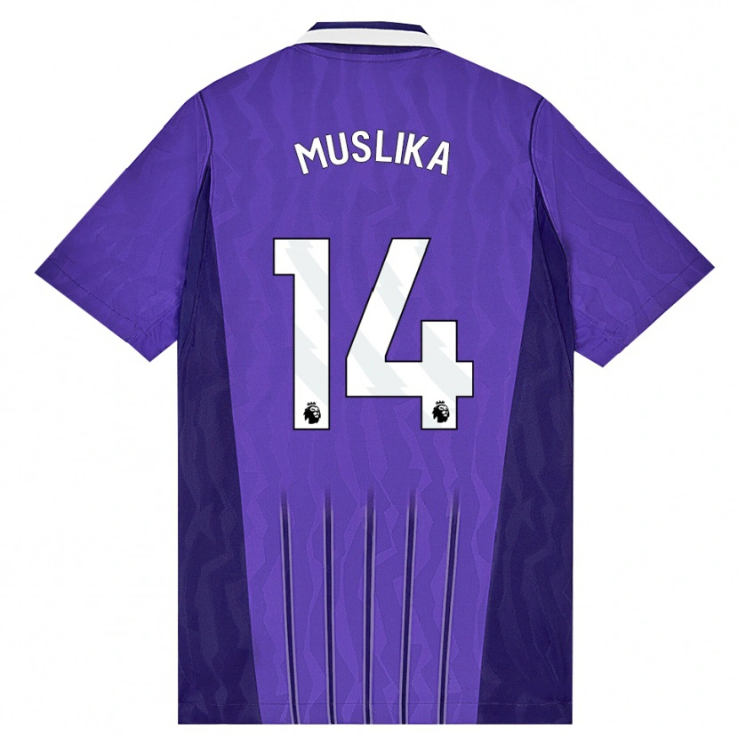 Danxen Hombre Camiseta Armend Muslika #14 Púrpura Blanco Equipación Tercera 2026/27 La Camisa México