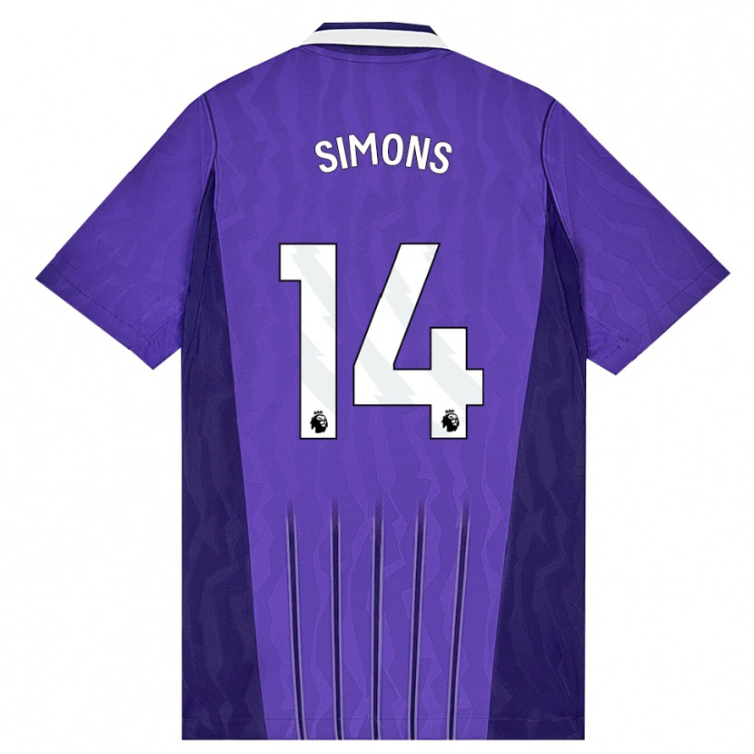 Danxen Hombre Camiseta Zach Simons #14 Púrpura Blanco Equipación Tercera 2026/27 La Camisa México