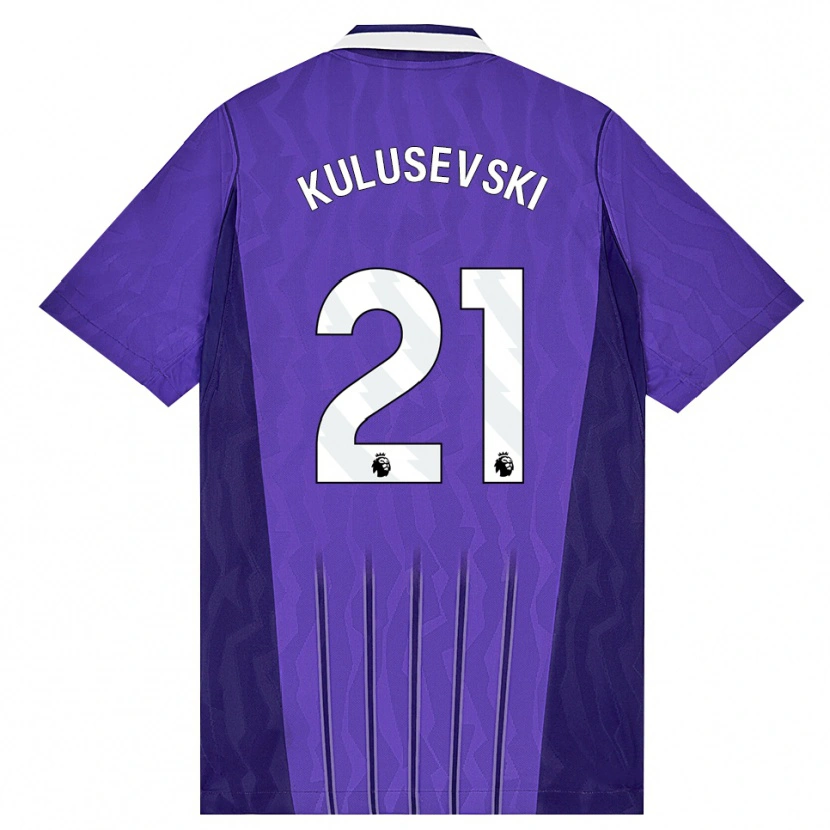Danxen Hombre Camiseta Dejan Kulusevski #21 Púrpura Blanco Equipación Tercera 2026/27 La Camisa México