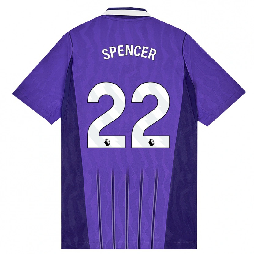 Danxen Hombre Camiseta Rebecca Spencer #22 Púrpura Blanco Equipación Tercera 2026/27 La Camisa México
