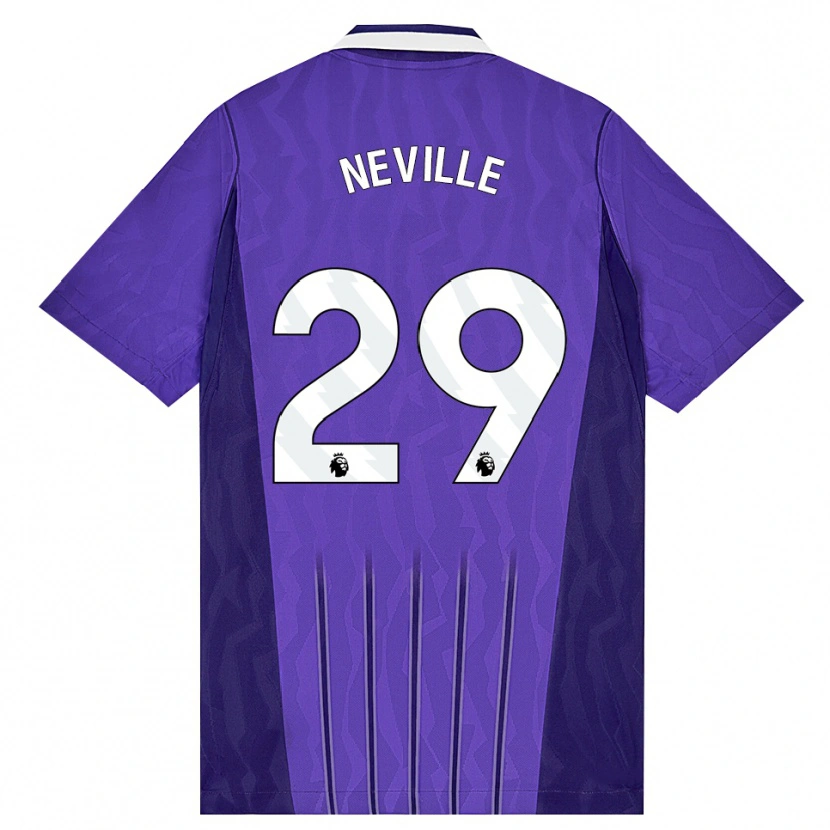 Danxen Hombre Camiseta Ashleigh Neville #29 Púrpura Blanco Equipación Tercera 2026/27 La Camisa México