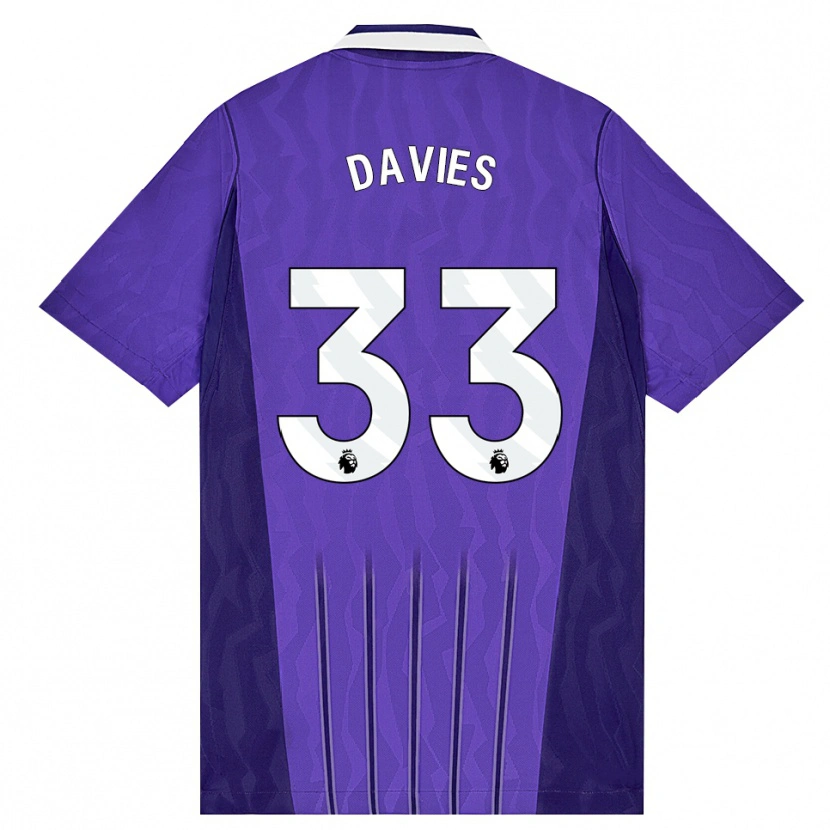 Danxen Hombre Camiseta Ben Davies #33 Púrpura Blanco Equipación Tercera 2026/27 La Camisa México