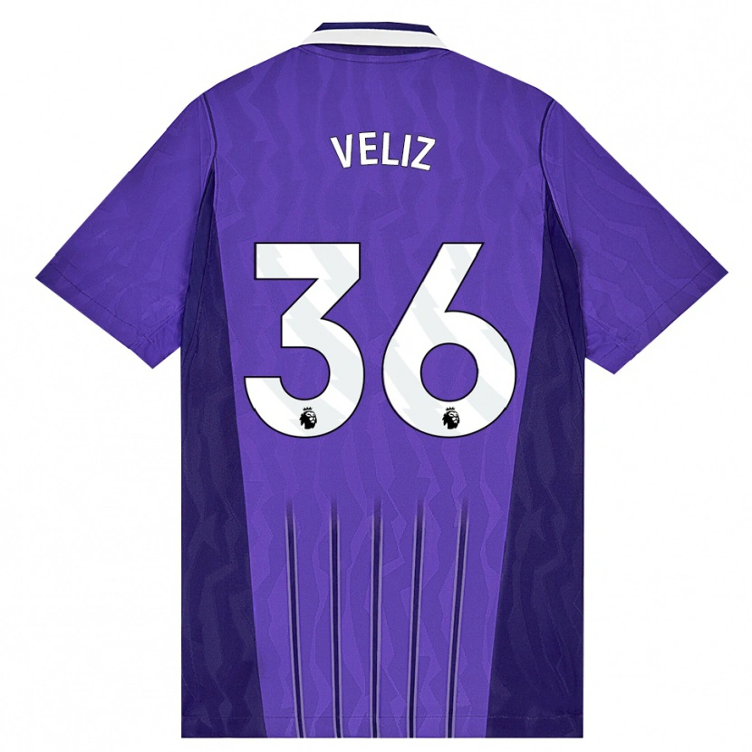 Danxen Hombre Camiseta Alejo Véliz #36 Púrpura Blanco Equipación Tercera 2026/27 La Camisa México