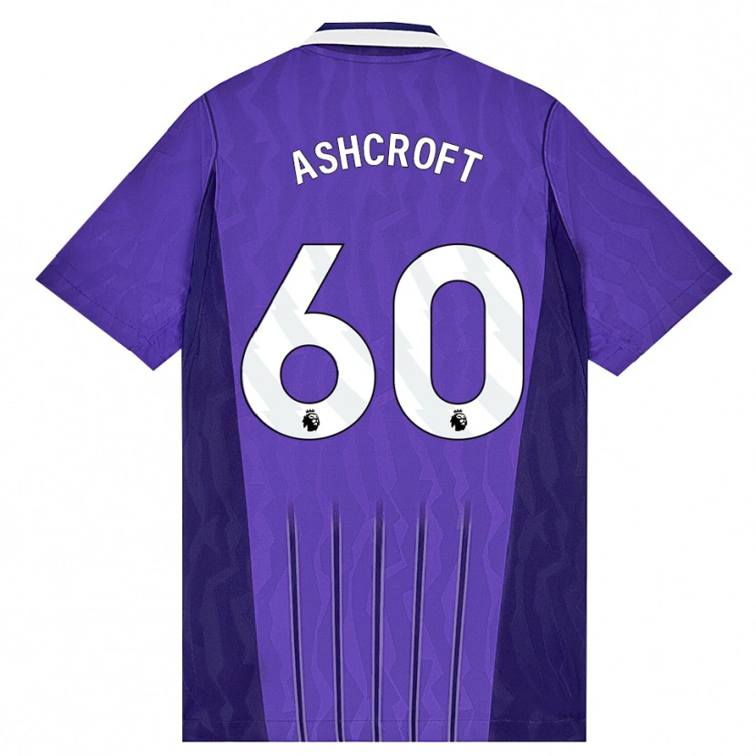 Danxen Hombre Camiseta Tyrell Ashcroft #60 Púrpura Blanco Equipación Tercera 2026/27 La Camisa México