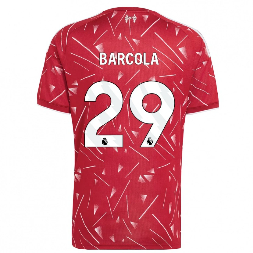 Danxen Hombre Camiseta Bradley Barcola #29 Blanco Rojo 1ª Equipación 2026/27 La Camisa México