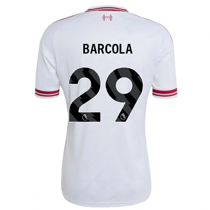 Danxen Hombre Camiseta Bradley Barcola #29 Rojo Blanco 2ª Equipación 2026/27 La Camisa México