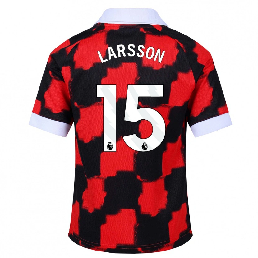 Danxen Hombre Camiseta Hugo Larsson #15 Rojo Blanco Negro 2ª Equipación 2026/27 La Camisa México