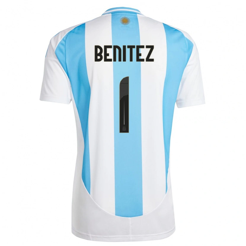 Danxen Niño Camiseta Argentina Walter Benítez #1 Blanco Azul 1ª Equipación 24-26 La Camisa México