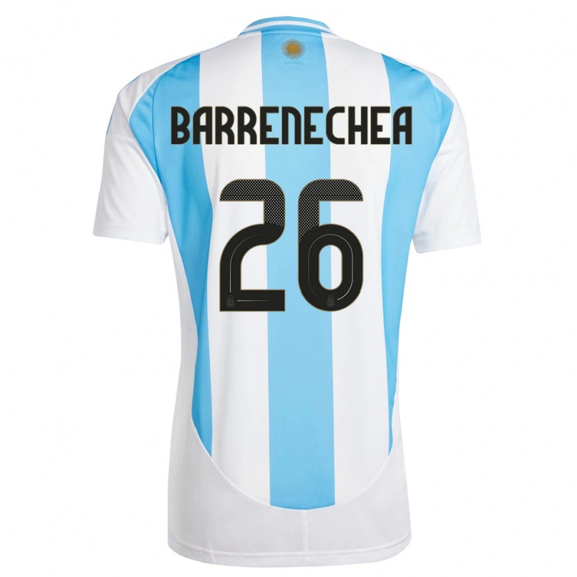 Danxen Niño Camiseta Argentina Enzo Barrenechea #26 Blanco Azul 1ª Equipación 24-26 La Camisa México