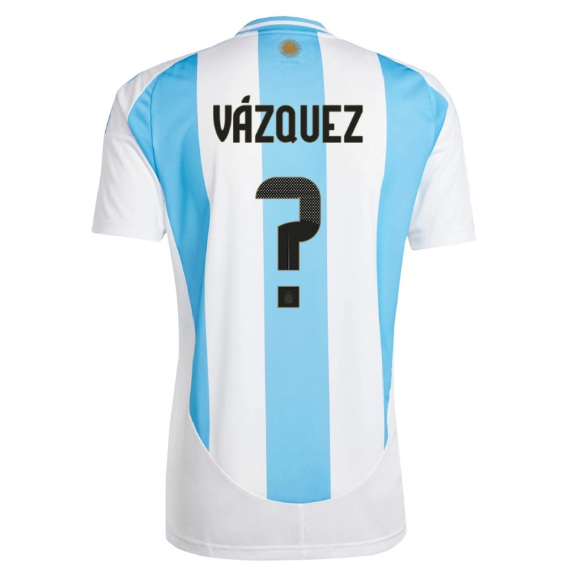 Danxen Niño Camiseta Argentina Franco Vázquez #0 Blanco Azul 1ª Equipación 24-26 La Camisa México