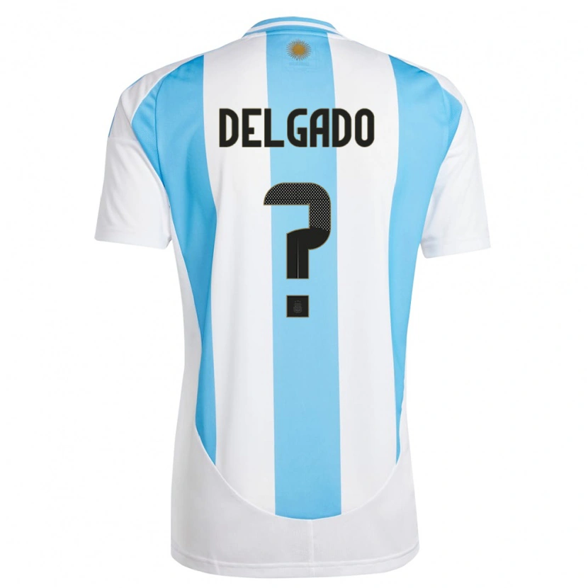 Danxen Niño Camiseta Argentina Milton Delgado #0 Blanco Azul 1ª Equipación 24-26 La Camisa México