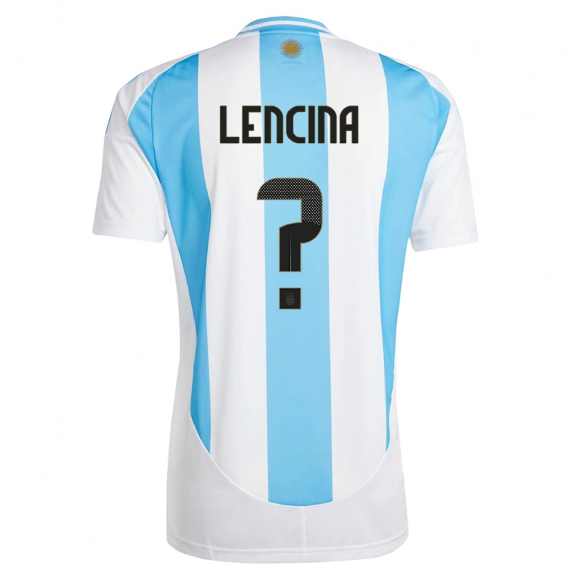 Danxen Niño Camiseta Argentina Santiago Lencina #0 Blanco Azul 1ª Equipación 24-26 La Camisa México