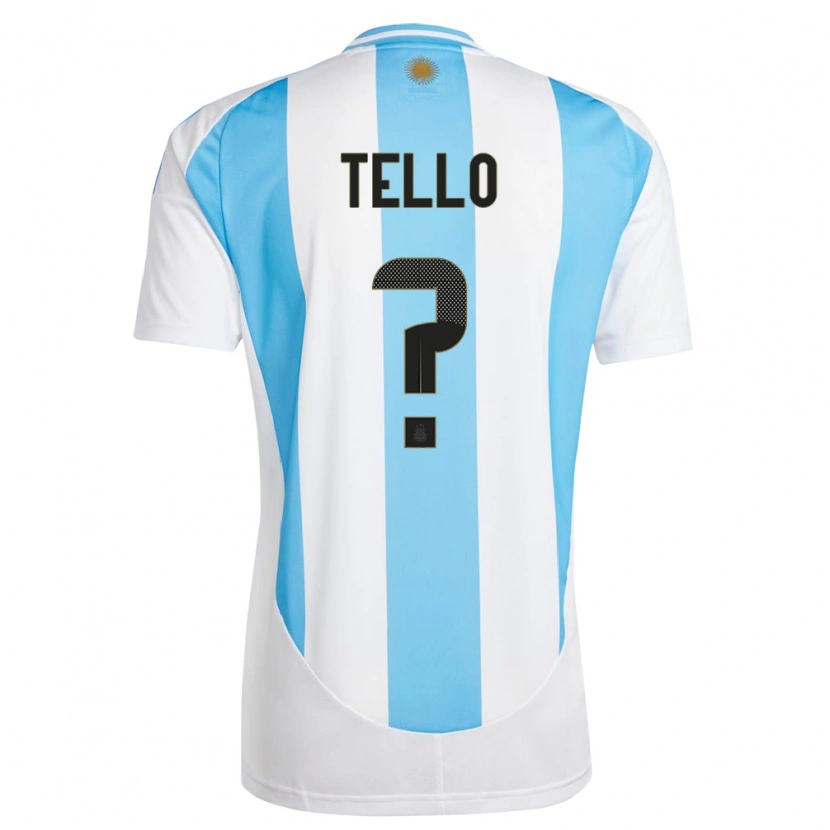 Danxen Niño Camiseta Argentina Alejandro Tello #0 Blanco Azul 1ª Equipación 24-26 La Camisa México
