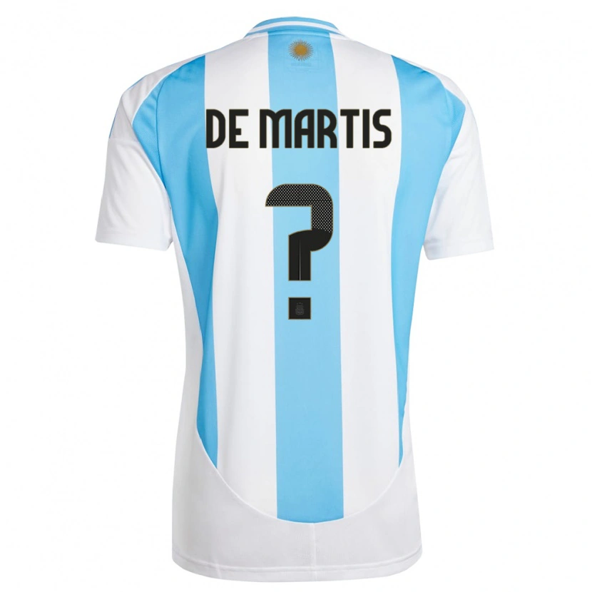 Danxen Niño Camiseta Argentina Thomás De Martis #0 Blanco Azul 1ª Equipación 24-26 La Camisa México