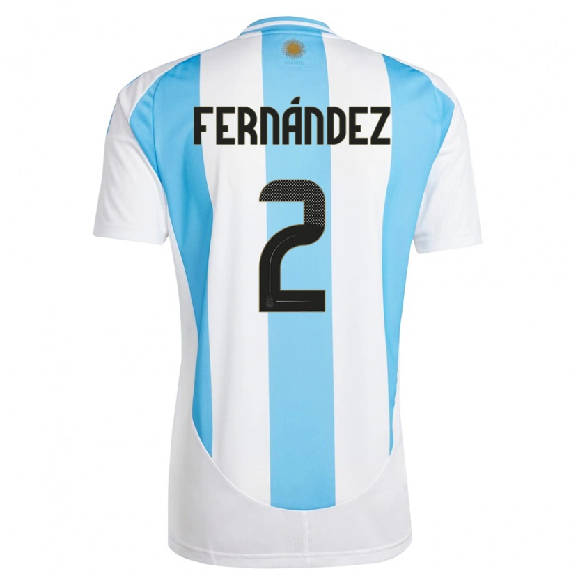 Danxen Niño Camiseta Argentina Damián Fernández #2 Blanco Azul 1ª Equipación 24-26 La Camisa México