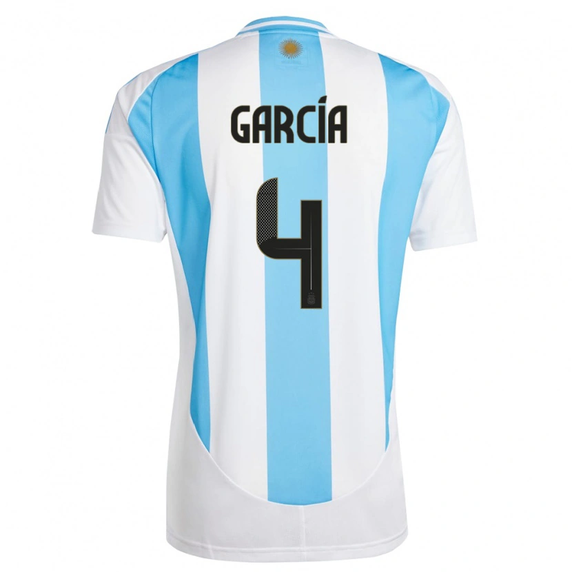 Danxen Niño Camiseta Argentina Joaquín García #4 Blanco Azul 1ª Equipación 24-26 La Camisa México