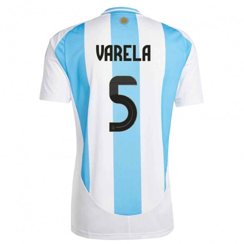 Danxen Niño Camiseta Argentina Alan Varela #5 Blanco Azul 1ª Equipación 24-26 La Camisa México