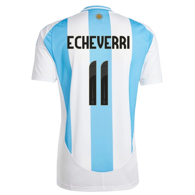 Danxen Niño Camiseta Argentina Claudio Echeverri #11 Blanco Azul 1ª Equipación 24-26 La Camisa México
