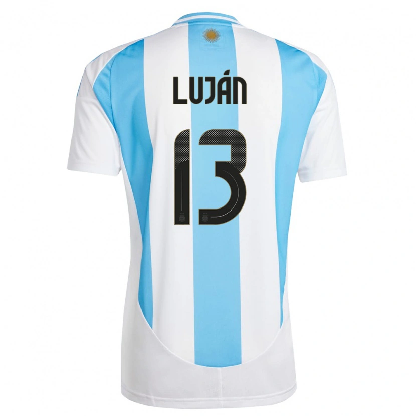 Danxen Niño Camiseta Argentina Gonzalo Luján #13 Blanco Azul 1ª Equipación 24-26 La Camisa México