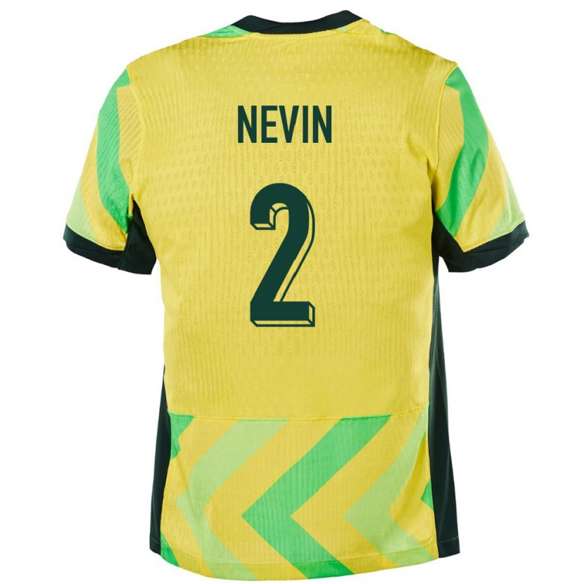 Danxen Niño Camiseta Australia Courtney Nevin #2 Dorado 1ª Equipación 24-26 La Camisa México