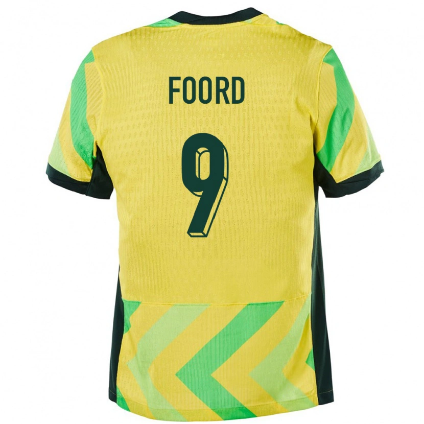 Danxen Niño Camiseta Australia Caitlin Foord #9 Dorado 1ª Equipación 24-26 La Camisa México
