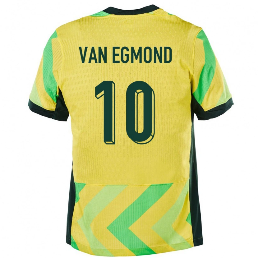 Danxen Niño Camiseta Australia Emily Van Egmond #10 Dorado 1ª Equipación 24-26 La Camisa México