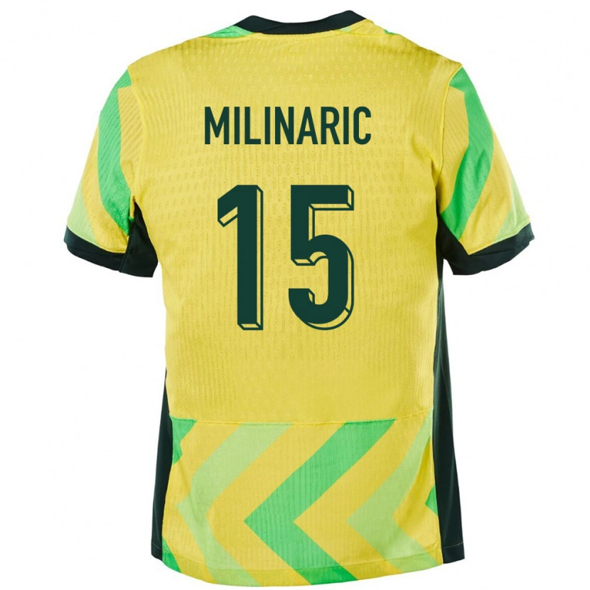 Danxen Niño Camiseta Australia Anton Milinaric #15 Dorado 1ª Equipación 24-26 La Camisa México
