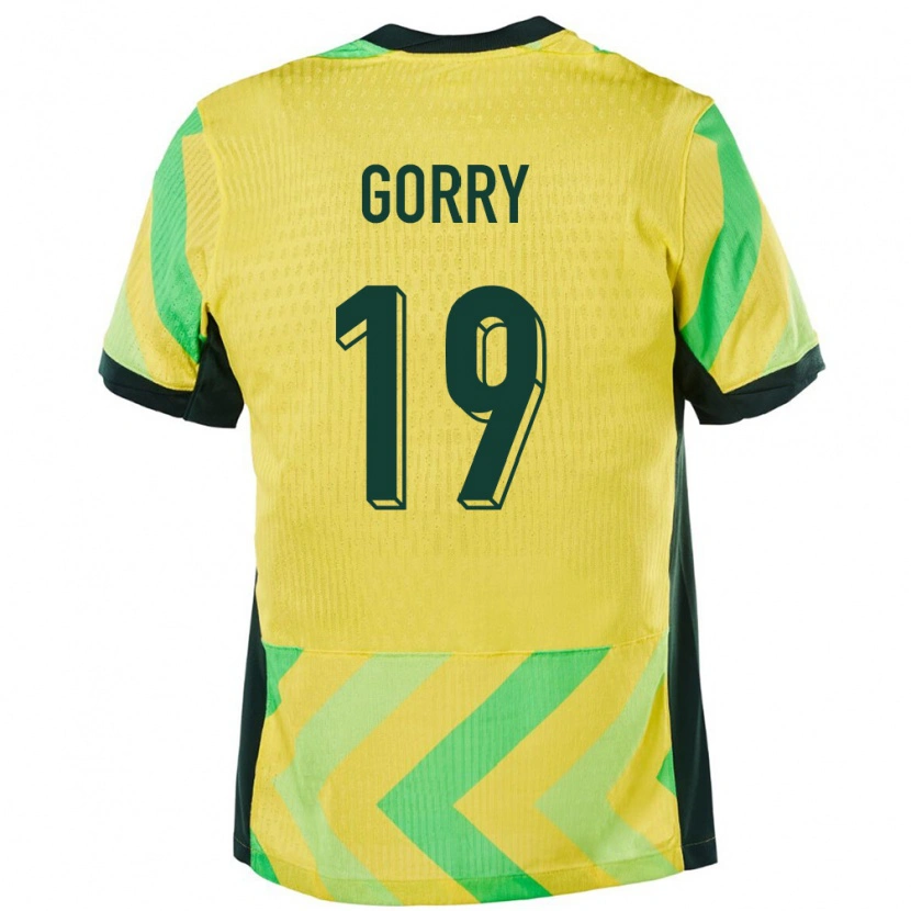 Danxen Niño Camiseta Australia Katrina Gorry #19 Dorado 1ª Equipación 24-26 La Camisa México