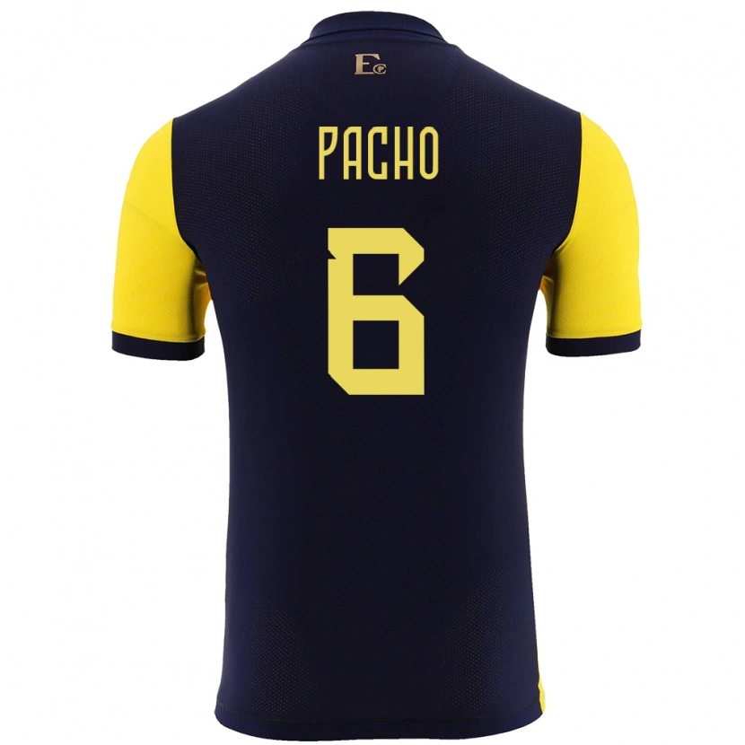 Danxen Niño Camiseta Ecuador Willian Pacho #6 Amarillo 1ª Equipación 24-26 La Camisa México