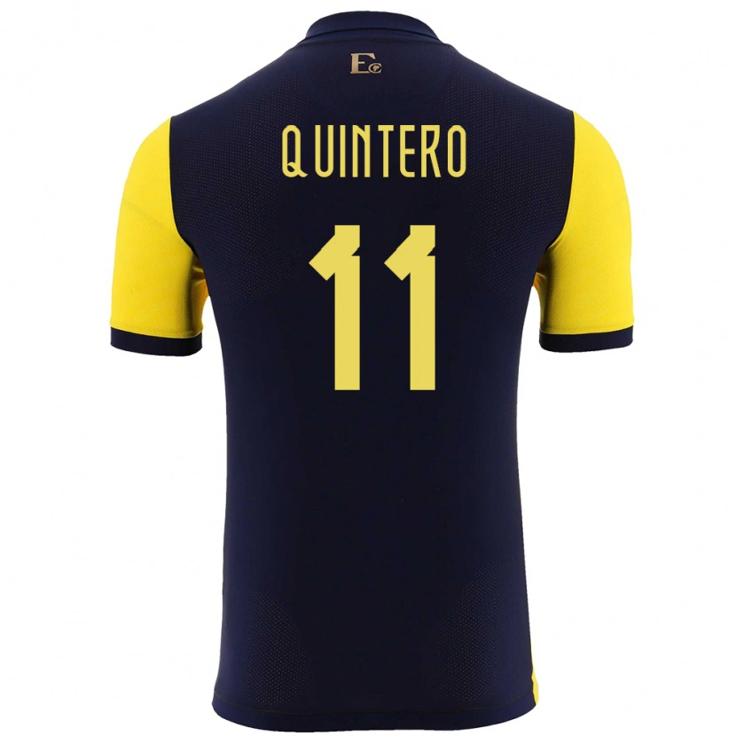 Danxen Niño Camiseta Ecuador Edwin Quintero #11 Amarillo 1ª Equipación 24-26 La Camisa México