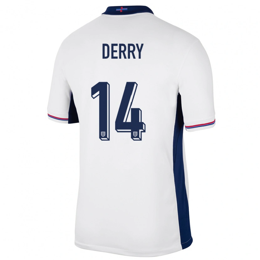 Danxen Niño Camiseta Inglaterra Jesse Derry #14 Blanco 1ª Equipación 24-26 La Camisa México