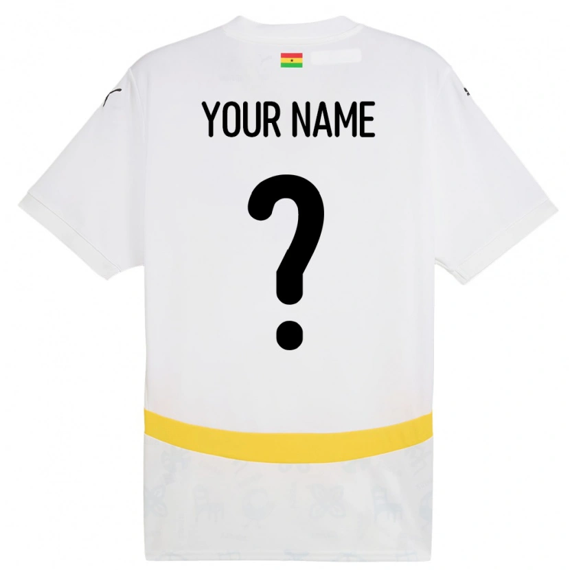 Danxen Niño Camiseta Ghana Su Nombre #0 Blanco 1ª Equipación 24-26 La Camisa México