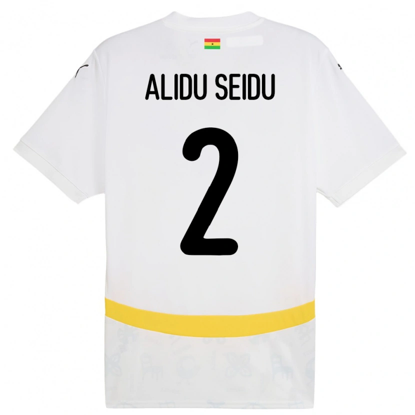 Danxen Niño Camiseta Ghana Alidu Seidu #2 Blanco 1ª Equipación 24-26 La Camisa México