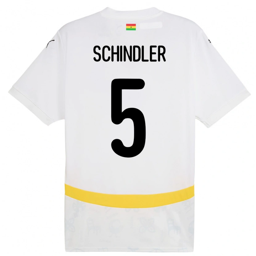 Danxen Niño Camiseta Ghana Kingsley Schindler #5 Blanco 1ª Equipación 24-26 La Camisa México