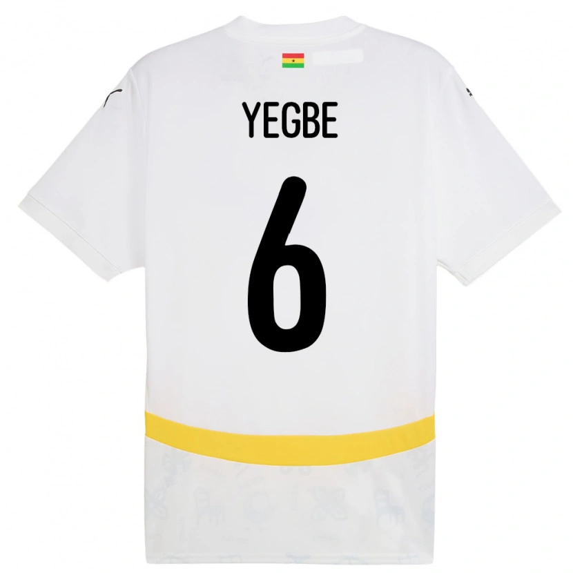 Danxen Niño Camiseta Ghana Terry Yegbe #6 Blanco 1ª Equipación 24-26 La Camisa México
