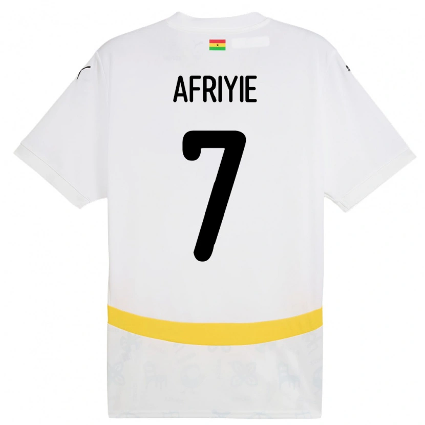 Danxen Niño Camiseta Ghana Jerry Afriyie #7 Blanco 1ª Equipación 24-26 La Camisa México