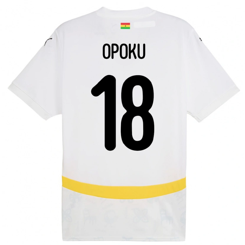Danxen Niño Camiseta Ghana Jerome Opoku #18 Blanco 1ª Equipación 24-26 La Camisa México
