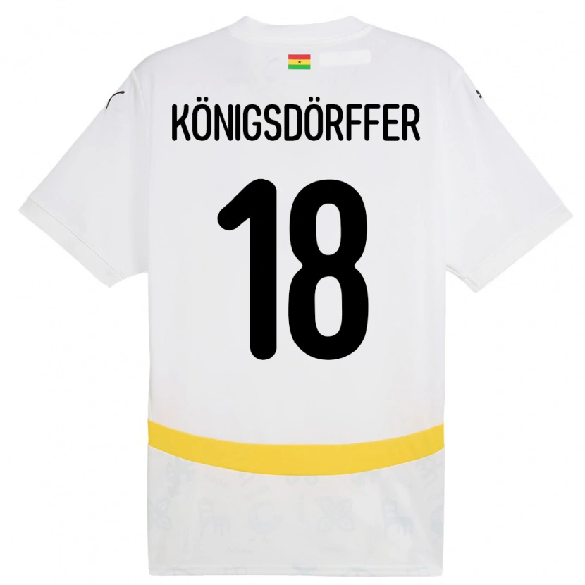 Danxen Niño Camiseta Ghana Ransford Königsdörffer #18 Blanco 1ª Equipación 24-26 La Camisa México