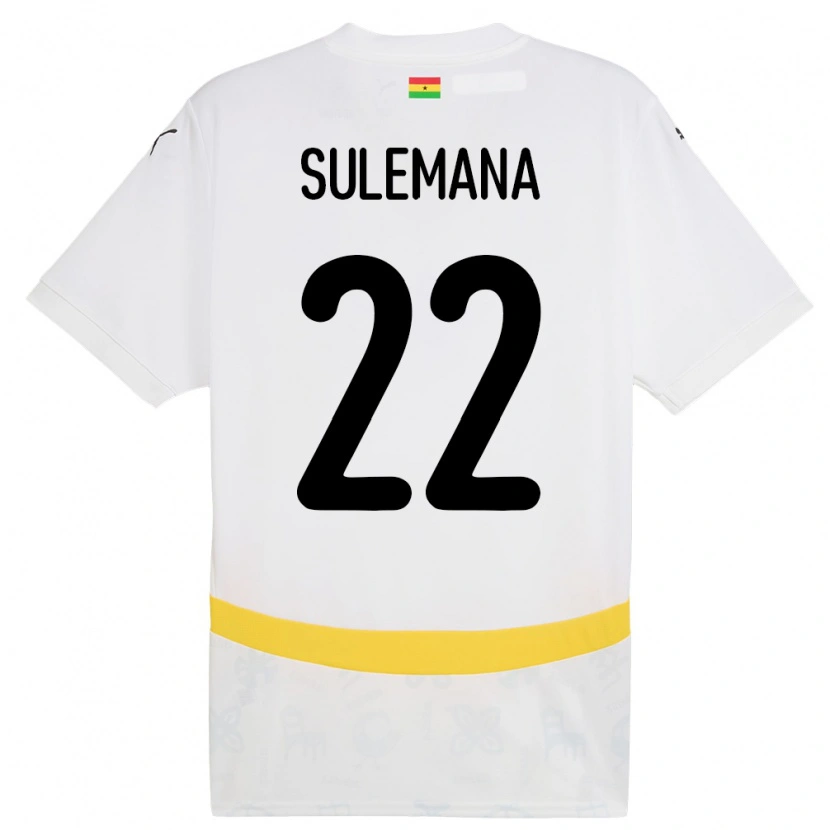 Danxen Niño Camiseta Ghana Ibrahim Sulemana #22 Blanco 1ª Equipación 24-26 La Camisa México