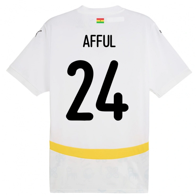 Danxen Niño Camiseta Ghana Isaac Afful #24 Blanco 1ª Equipación 24-26 La Camisa México