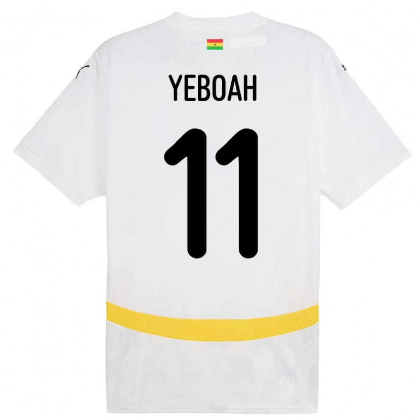 Danxen Niño Camiseta Ghana Emmanuel Yeboah #11 Blanco 1ª Equipación 24-26 La Camisa México