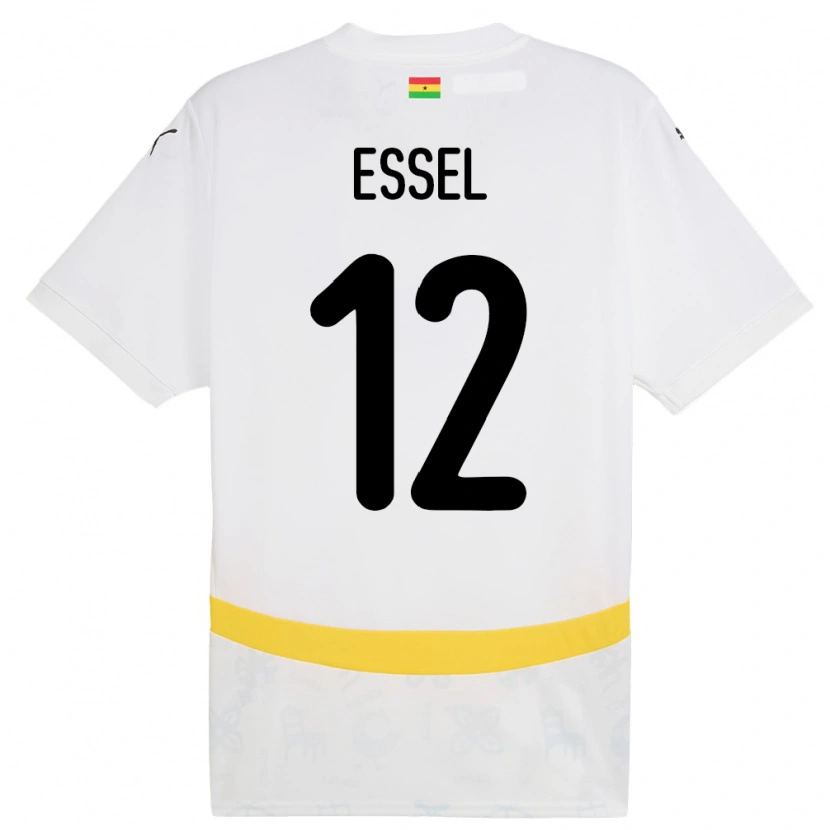 Danxen Niño Camiseta Ghana Aaron Essel #12 Blanco 1ª Equipación 24-26 La Camisa México