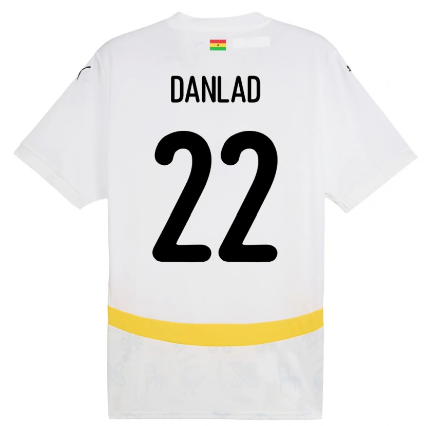 Danxen Niño Camiseta Ghana Ibrahim Danlad #22 Blanco 1ª Equipación 24-26 La Camisa México