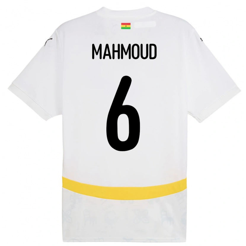 Danxen Niño Camiseta Ghana Mohaison Mahmoud #6 Blanco 1ª Equipación 24-26 La Camisa México